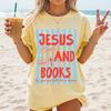 Christian Book Lover Shirt Comfort Colors Tee Bookworm Faith Gift Jesus and Books Reading Shirt Women Tshirt