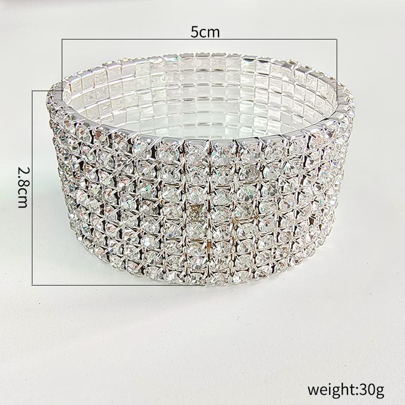 Europe and the United States  Bracelet, Simple INS Style Girl Row Bracelet Female 8 Row Diamond Shiny Combination