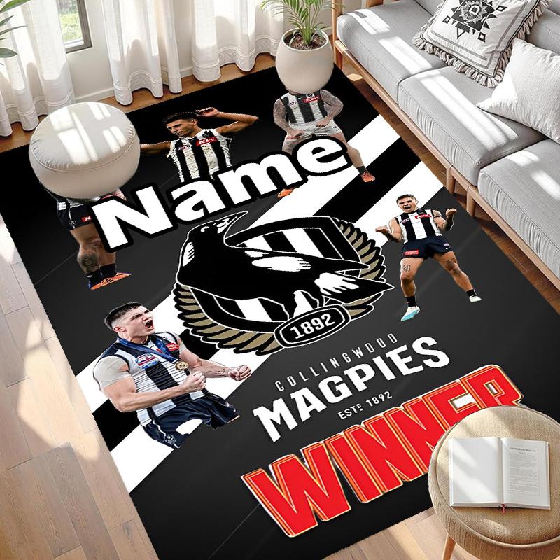 Custom Name Personalized Football Club Print Carpet, Versatile Home Decor Rug, for Playroom, Apartment, Balcony, Entryway, Hallway Gift