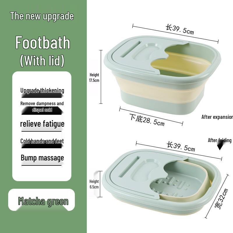 Portable Foldable Foot Bath & Massage Basin for Adults - Thickened Plastic Foot Soaking Bucket for Home & Dorm.