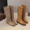 Ballerinas Damen High Boots Designer Hollow Kniehohe Schuhe Wintermode Motorradstiefel Neuer Trend Walking Goth Mujer Stiefel