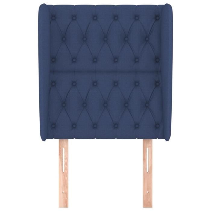 VidaXL Headboard with Ears Blue 83x23x118-128 Cm Fabric3118272