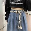 Tie Up Rope Waistband Ethnic Style Pack Thread Waist Belt Fashion Coarse Rope Belt  Streetwear