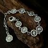 S925 Sterling Silver Auspicious Eight Treasures Bracelet with Eight Guardian Deities Seed Syllables for Men and Women