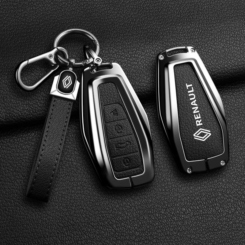 Interior Stickers Zinc Alloy Car Key Case Key Cover Suitable for Renault Koleos Kadjar CAPTUR Kwid K-ZE Clio Car Accessories Key