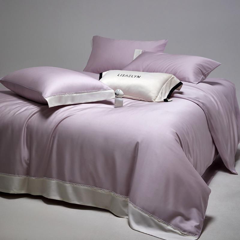 Luxury 200s Lenzing Tencel Bedding Set: Skin-Friendly Bed Sheets, Silk Smooth Duvet Cover, Bare Sleep Bed Skirt.