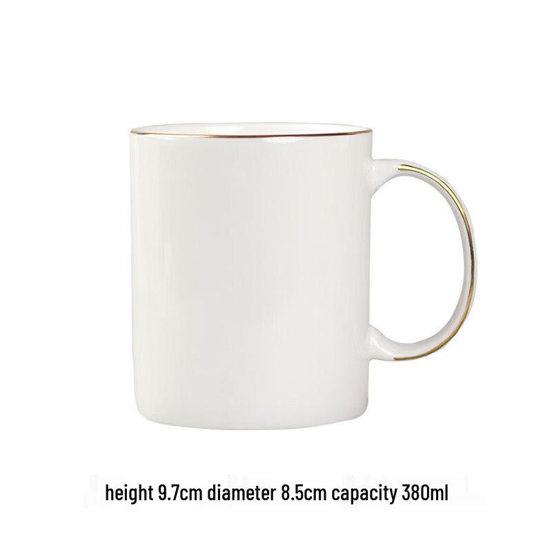 Shangqi Gold-Rimmed Ceramic Mug Set