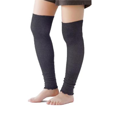 [Kinuyo] Silk Leg Warmers Extend Above the Knee Silk Blend Non-Restrictive Jet Black