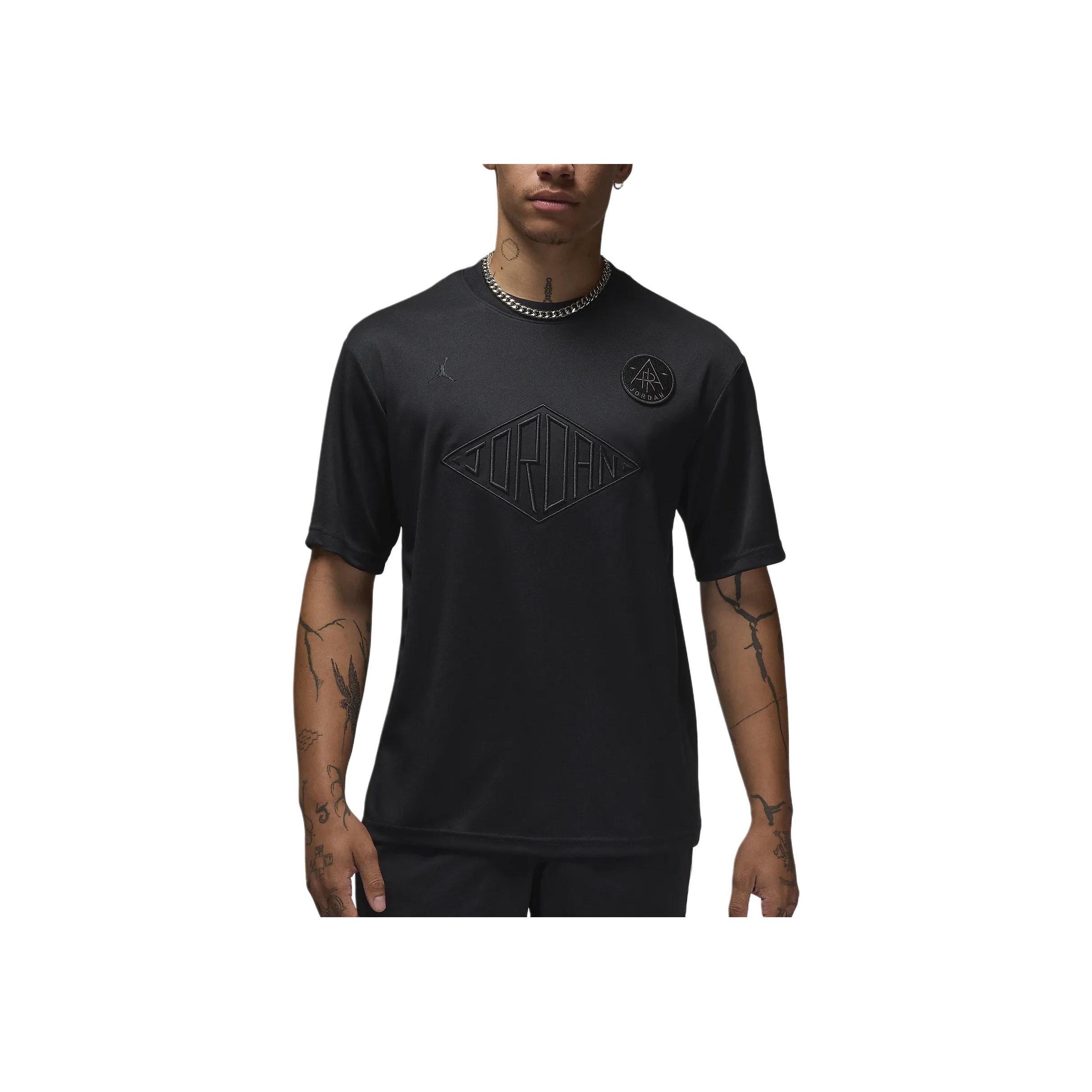 

Jordan Essentials Short-Sleeve Top Breathable Skin-Friendly Sweat-Wicking Crew Neck T-Shirt Men tops Black FV7263-010 L