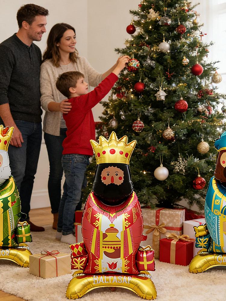 3PCS Kings Festival Balloon Theme Party Orange Face White Face Brown Face King Balloon Birthday Party Supplies Christmas Balloon