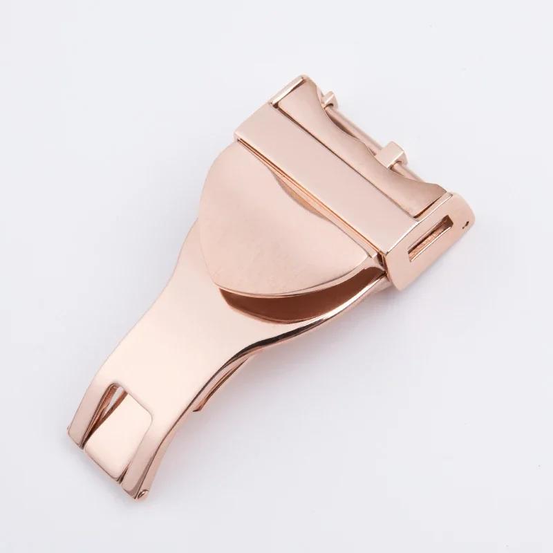 316L Edelstahl 18mm Faltschließe Uhrenschließe Für Tudor Armband Leder Kautschukband Ersatz Silber Faltverschluss