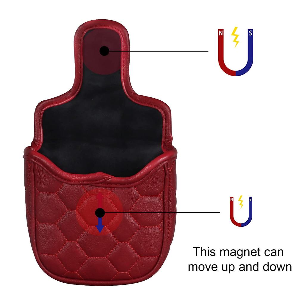 Mytag Kryt hlavy golfového kladívkového putteru pro TaylorMade Spider Tour Kryt hlavy putteru s patkovým shaftem Kryt hlavy hole s magnetem (Silný magnet) (Červené)