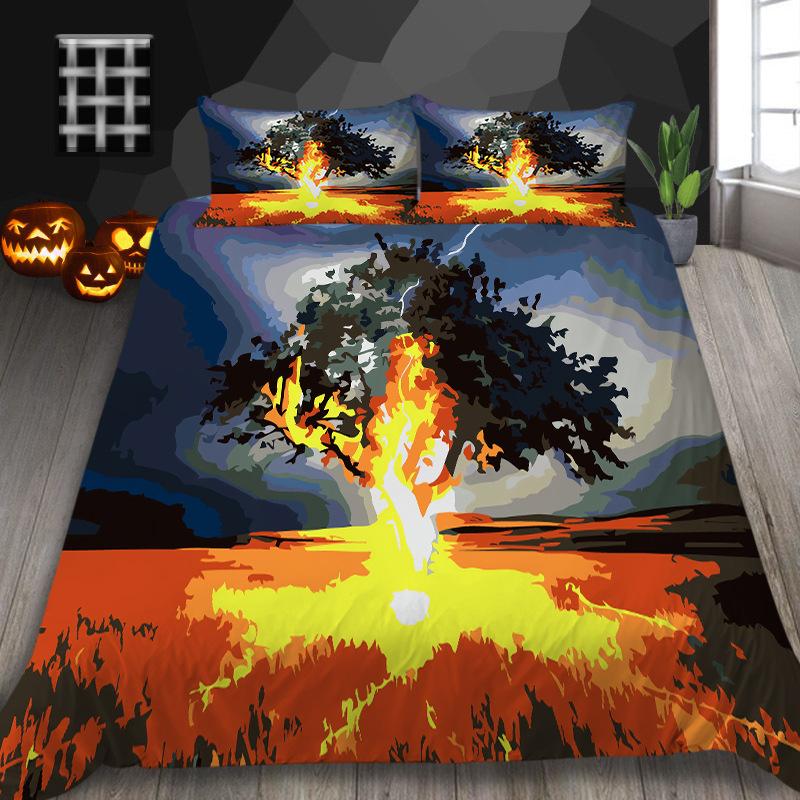 Halloween Decorative Quilt Cover Pillowcase Two Or Three-Piece Set Polyester 3D Digital Printing
