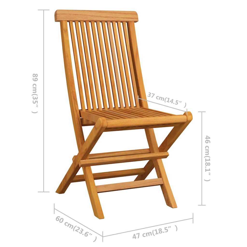 vidaXL Klappstühle, 6 Stück, Massivholz Teakholz