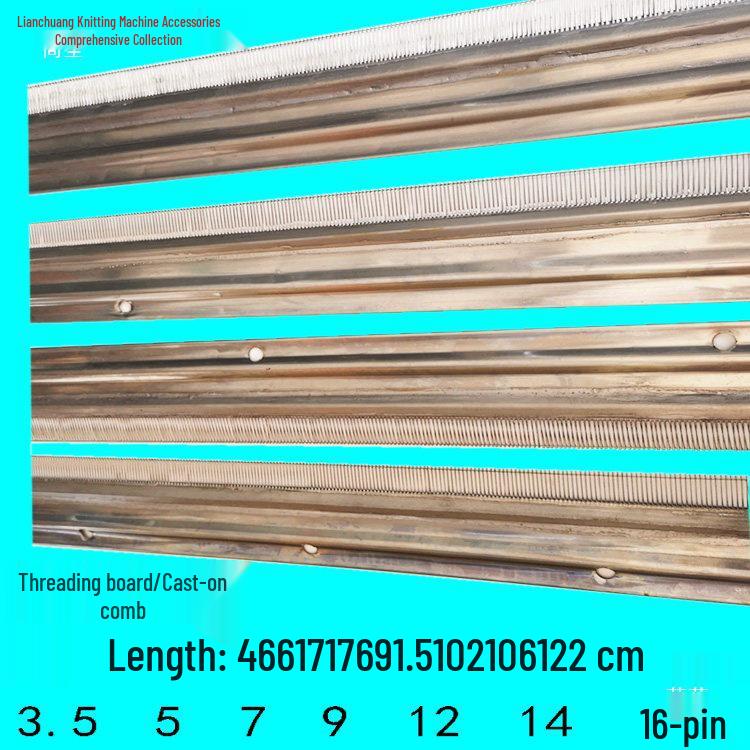 Hand-Cranked Knitting Machine Accessories: Threading Board, Combs, Cast-On Board & Comb, Yarn Feeder Brush, Turn-Over Board, Bind-Off Fork.