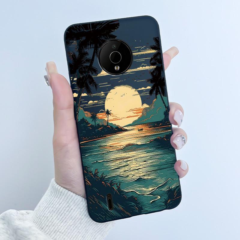 For Nokia C200 C100 Case Cute Love Rabbit Funny Cartoon Black Soft Silicone Protective Cover For NokiaC200 NokiaC100 Phone Case