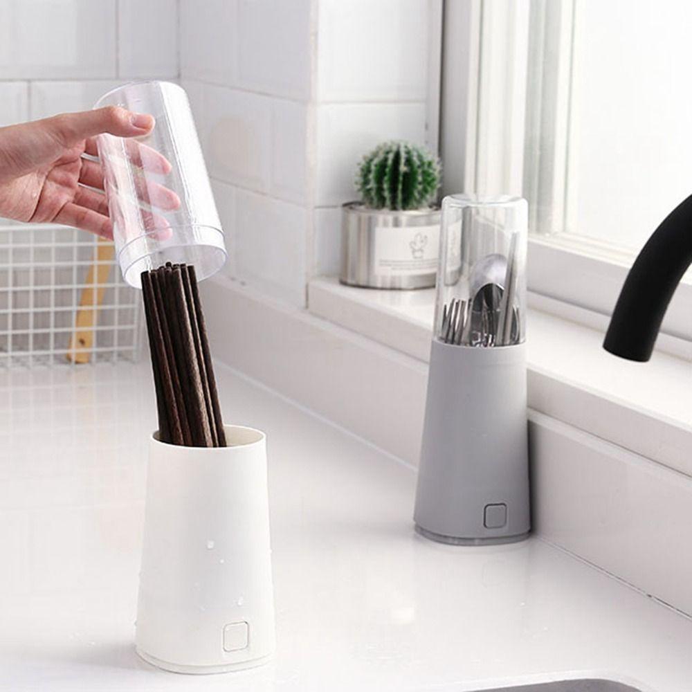 Plastic Chopstick Cage Dustproof Cutlery Storage Box Creative Cutlery Holder  Spoon