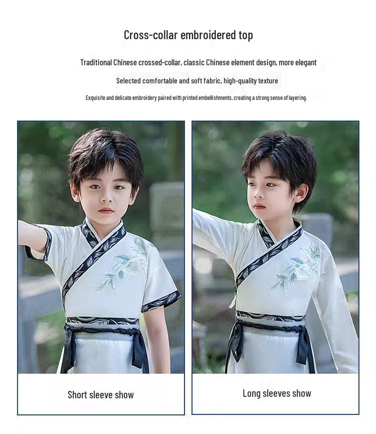 Boys' Autumn Ming Dynasty Style Hanfu: Ancient Chinese Tang Suit for Young Masters