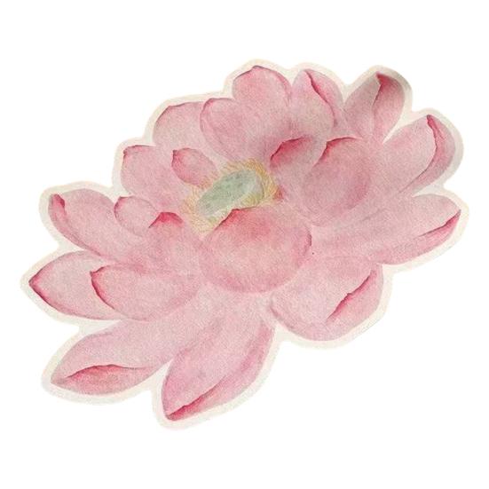 Lotus Leaf Floor Mat Diatomaceous Earth Bathroom Rug Non-Slip Absorbent Lotus Flower Floor Rug for Entrance Living Room Kitchen Bathroom