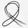 Elegant Black Bolo Tie with Horse Head Pendant Cowboy Necktie Western Tie