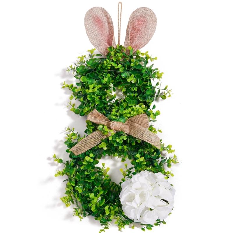 

Artificial Wreath with LED Light Spring Wreath Hanging Decoration Fade Resistant for Door Garden Indoor and Outdoor
