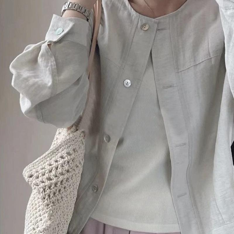 

Женская дизайнерская легкая куртка с длинным рукавом для защиты от солнца весной и осенью, свободный универсальный простой дышащий повседневный топ для лета 2XL серый