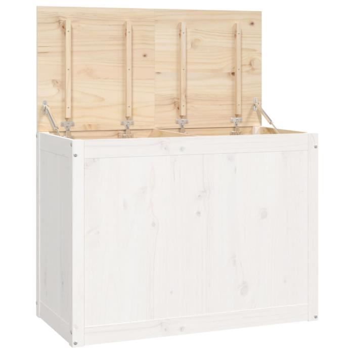VidaXL Boîte à linge Blanc 88,5x44x66 cm Bois massif de pin 823570