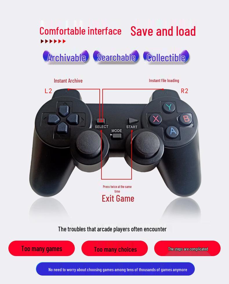 M8 Retro HD Wireless Arcade Console with Dual Controllers