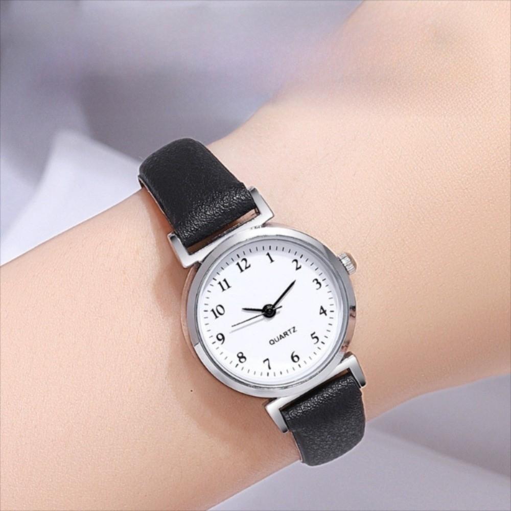 Stainless Steel Quartz Watch PU Leather Strap Ladies Wristwatches Fashion Women Watch Gifts