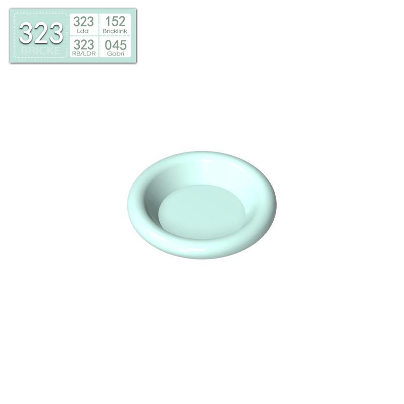 BRICKE 6256 3x3 Round Plate Dish, LEGO-Compatible Building Block Accessory 50g (~47 pcs)