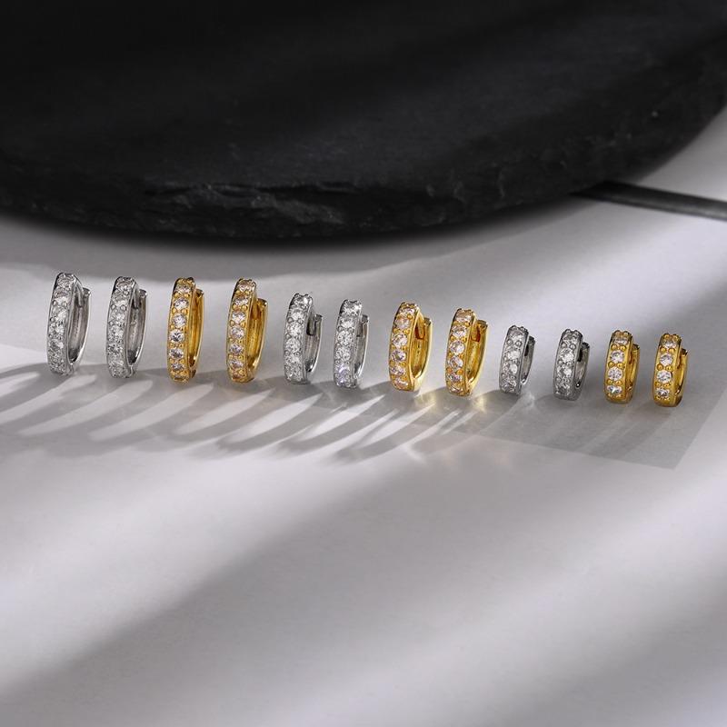 Kolczyki koła ze srebra 925 z kryształkami i cyrkoniami dla kobiet i dziewcząt Najnowsze Luksusowe Romantyczne Kolczyki Modna Biżuteria Prezenty