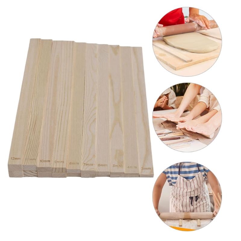 10/20 Pcs Pottery Teaching Rolling Mud Stick Guide 5/10 Size Rolling Pin Guides Sticks Set Clay Depth Guide Pottery Tool