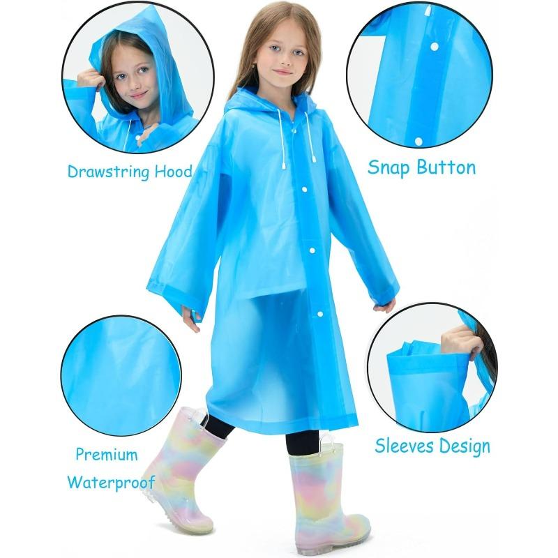 New 20PCS Thickened Children's Raincoat EVA Clothes Outdoor Waterproof Suit Children Transparent Travel Waterproof Raincoat
