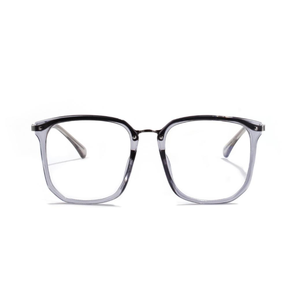 9097 Large Frame Semi-Metal Square Glasses Women, Retro Flat Mirror Trend