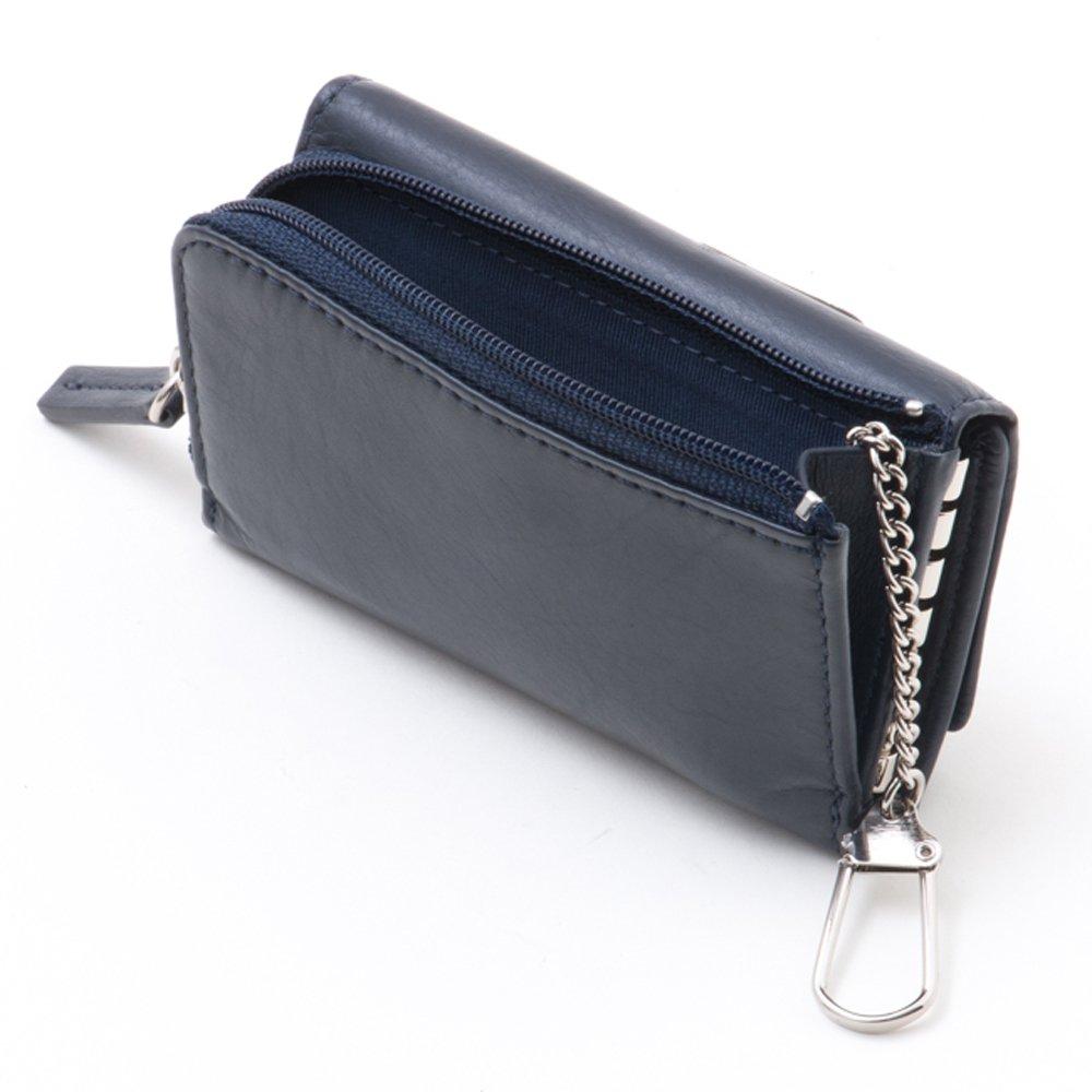 Key Case Elegant Carefully Selected Calf Leather Smooth Easy To Use Full of Functions Orthodox Back Coin Purse Versatile Navy [Mirahon] [CALF LEATHER]