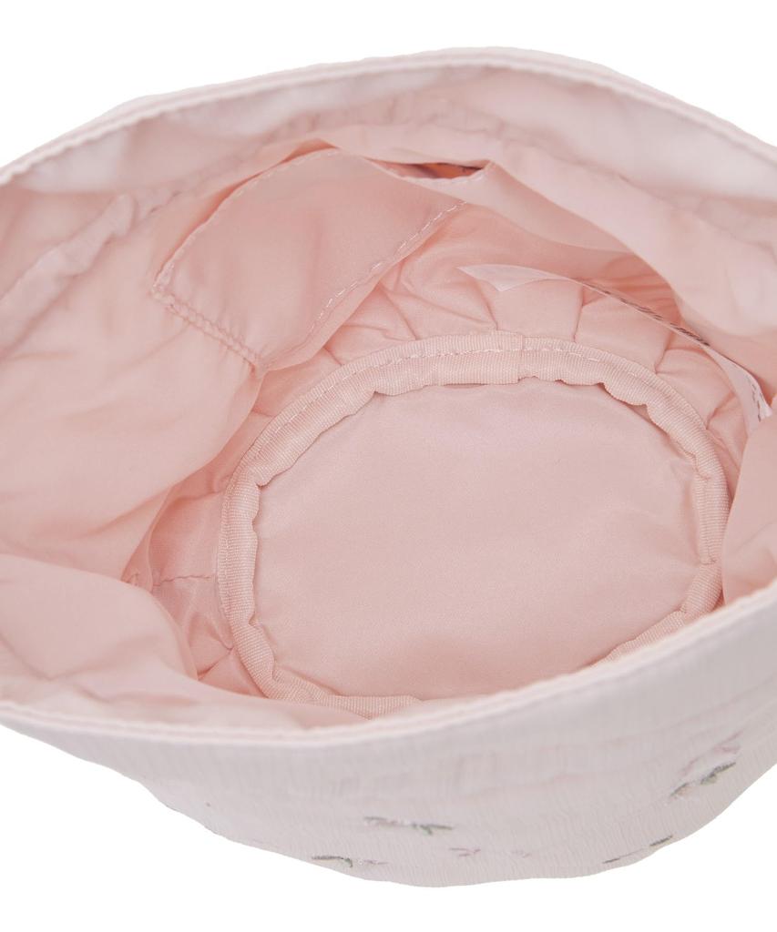 de Apparel Rose Ribbon Embroidered Drawstring Shoulder Bag for Ivory [Maison Fleur] Women,