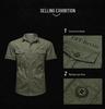 Men's Summer Military-Style Cotton Short-Sleeve Shirt - Casual, Lightweight, Multi-Pocket, Plus Size Workwear