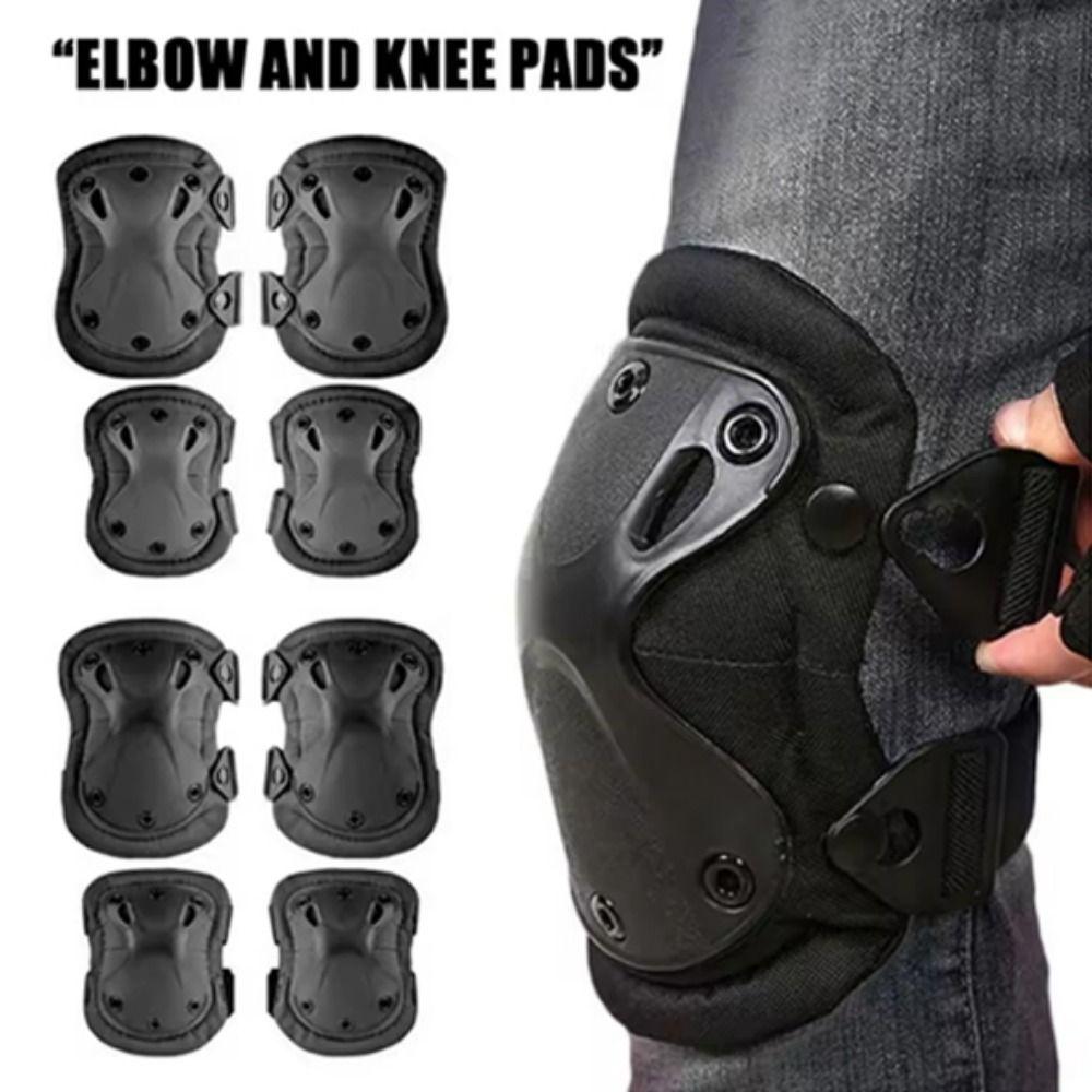 4Pcs/Set Impact Resistance Knee Pads Elbow Pads Professional Sports Protective Gear  Outdoor Cycling