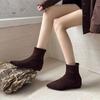 Pointed fashion elastic boots short boots black heightening thin new flat 2026 versatile thin bare boots