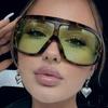 Vintage One Piece Oversized Shield Sunglasses for Women New Fashion Brand Gradient Sexy Sun Glasses Ladies Y2k Eyewear Shades