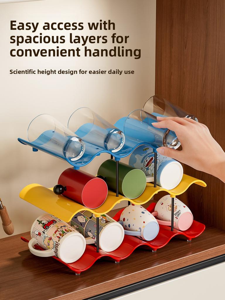 Large Capacity Cup Holder Home Living Room Cabinet Multi-layer Space Insulated Cup Cupboard Desktop Storage Rack