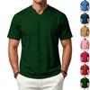 Men's Simple Breathable Quick Dry Short Sleeve T Shirt V Neck Design Lightweight Casual Fit Summer Tee