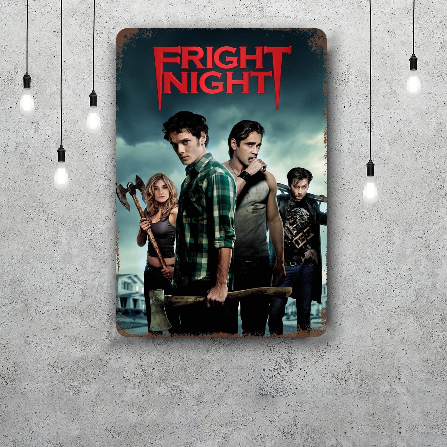

fright night Funny Bar Metal Sign Retro Plaque Vintage Sign Alcohol Drinker Pub Club Man Cave Kitchen Wall Decoration 20x30cm（7.8x11.8inch）