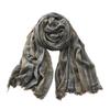 Breathable Cotton Linen Neckerchie Short Tassel Unisex Scarf Soft Striped Scarf  Office