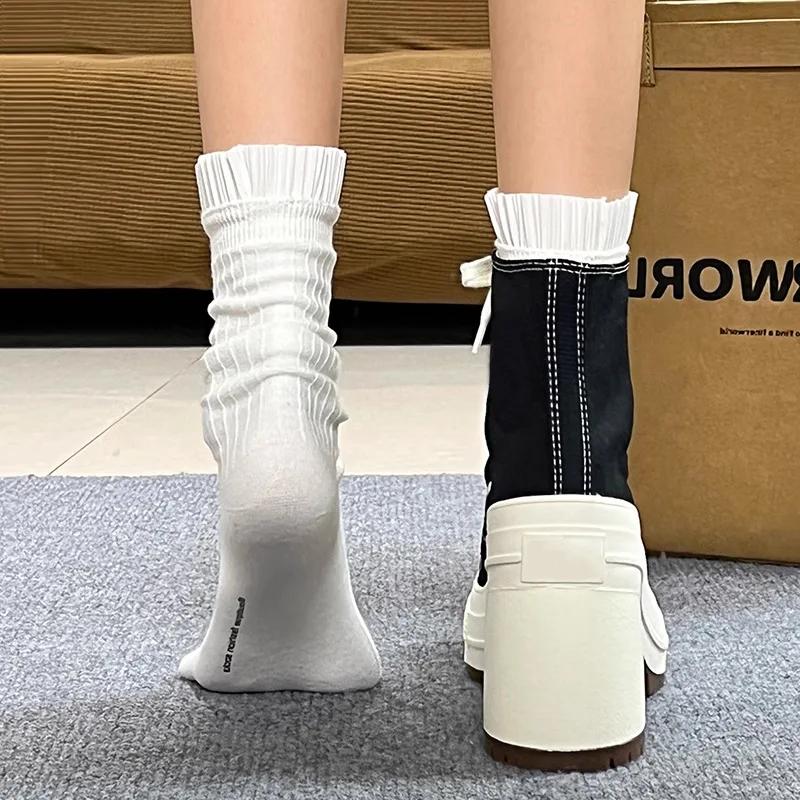 Fashion Women Platform Sneakers Canvas Shoes Personalized Luxry Heels Skateboard Lace Up Casual Fashion Outdoor Sneakers
