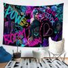 VIKAMA Cyberpunk Graffiti Tapestry Trendy Street Style Decorative Cloth Bedroom Bedhead Esports Room Decoration