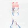 Peruca Cosplay Kokomi de Alta Qualidade Jogo 120cm Rosa Misturado Azul Cabelo Sintético Resistente ao Calor Perucas para Festa de Halloween + Touca de Peruca