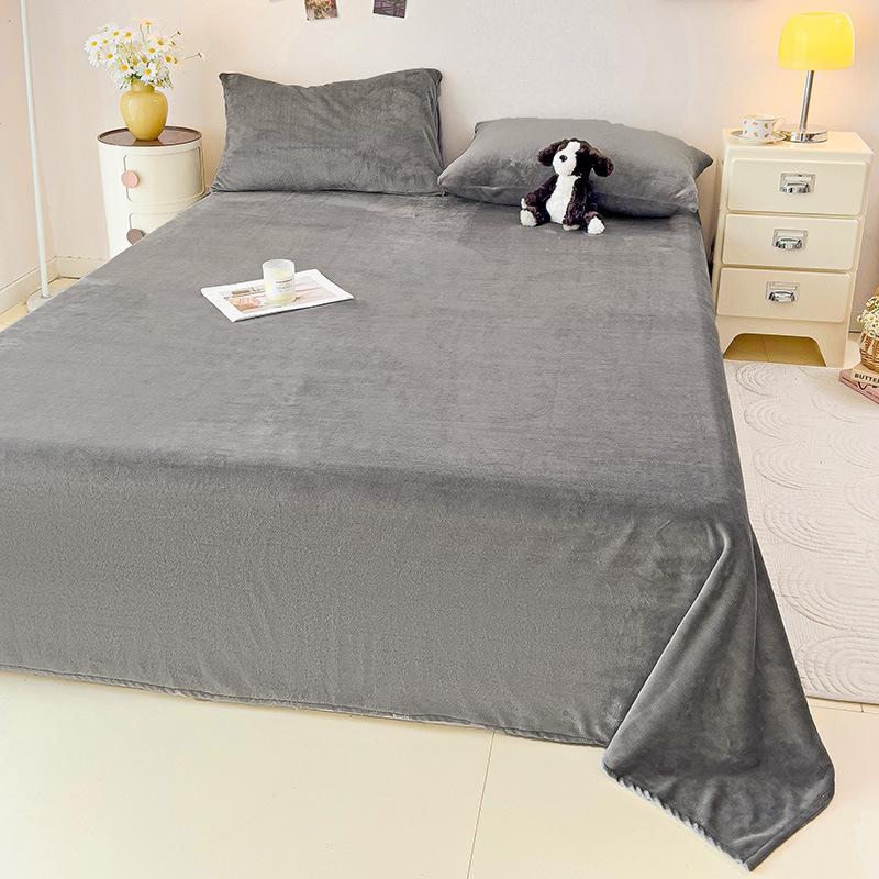 

Зимовий та осінній товстий молочний фліс для односпального ліжка - Простий колір, тепло - Японська мінімалістична простирадло з флісу Falai 48*74 pillowcase (single)