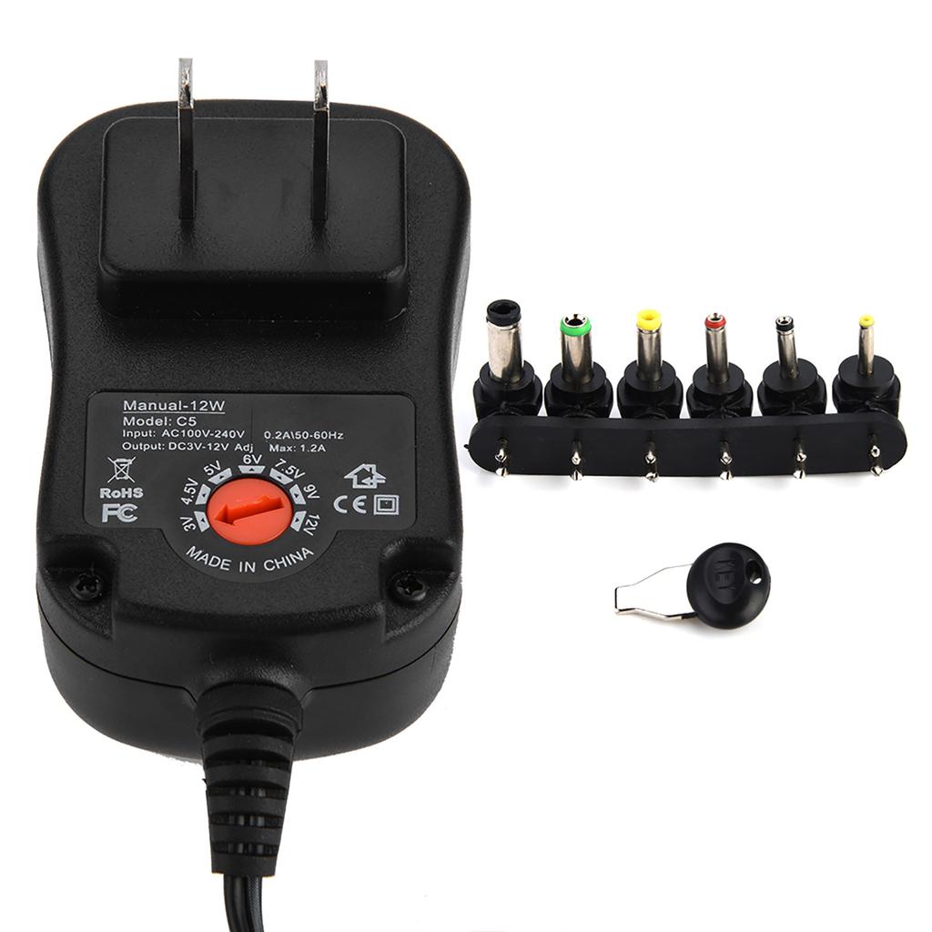 3 12V Adjustable Voltage Power Supply 12W Adapter 1.2A Output