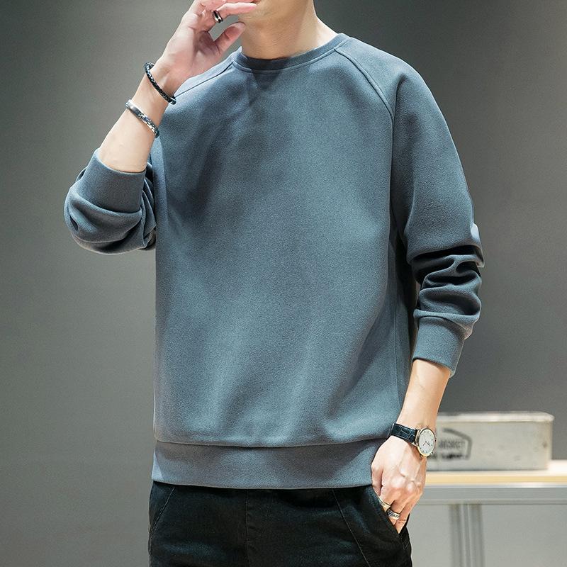 DeRong Sweatshirt Men's Autumn New Casual Long-sleeved T-shirt Loose Ins Versatile Top Bottoming Jacket for Men